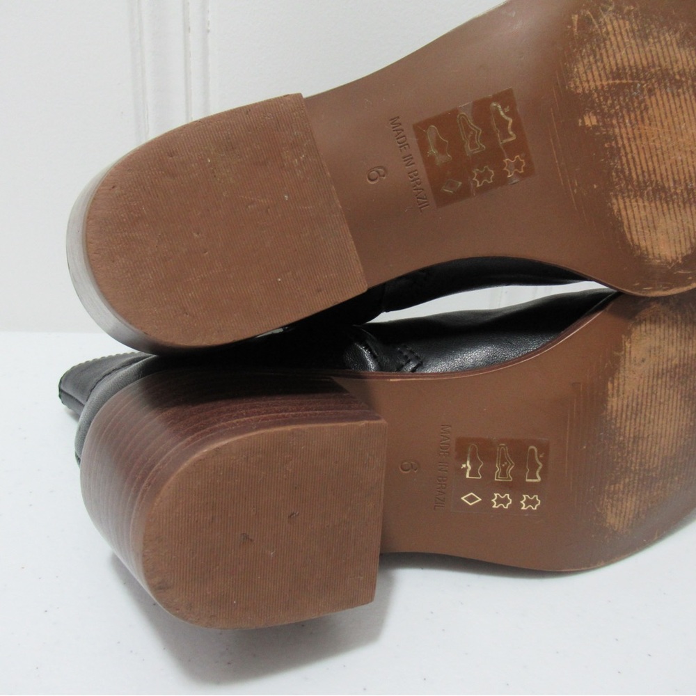 Madewell Hallie Black Leather Western Boots Size 6 - Picture 15 of 17